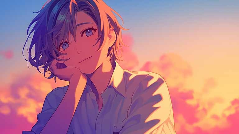 anime girl dreamy look desktop wallpaper cover