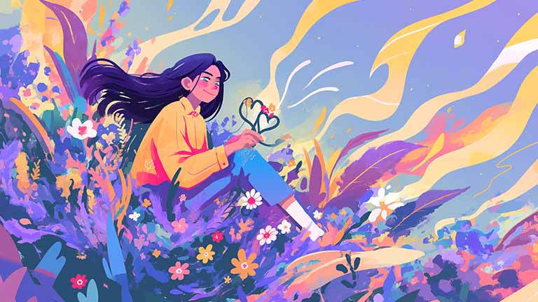 anime girl nature scene desktop wallpaper cover