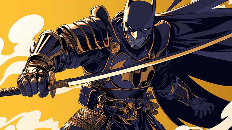 batman ninja sword desktop wallpaper cover