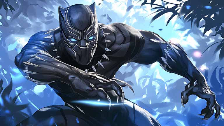 black panther striking pose desktop wallpaper cover