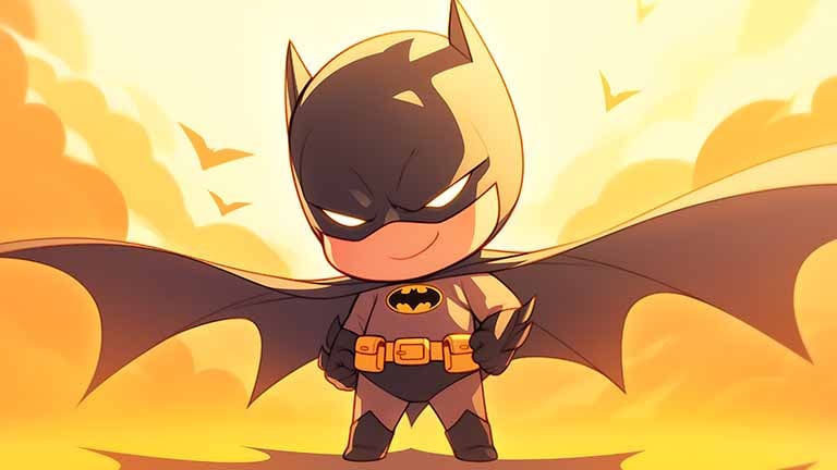cartoon batman sunset scene desktop wallpaper cover