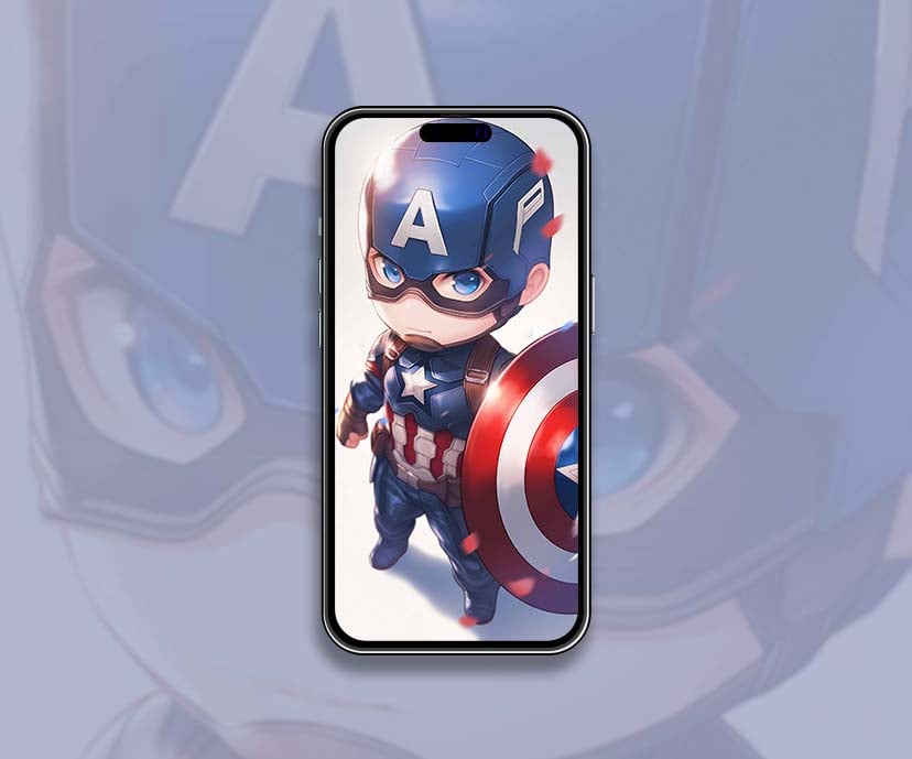 chibi captain america shield cartoon style wallpapers collection