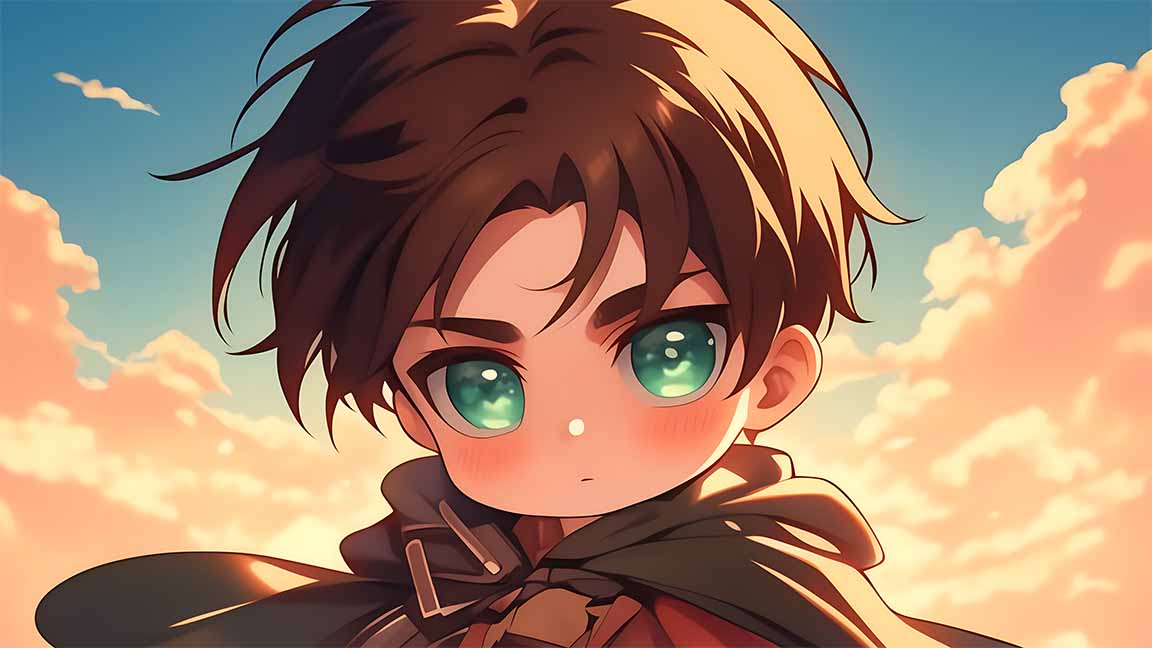 chibi eren yaeger desktop wallpaper cover