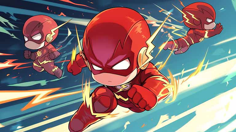 chibi flash running fast desktop wallpaper cover