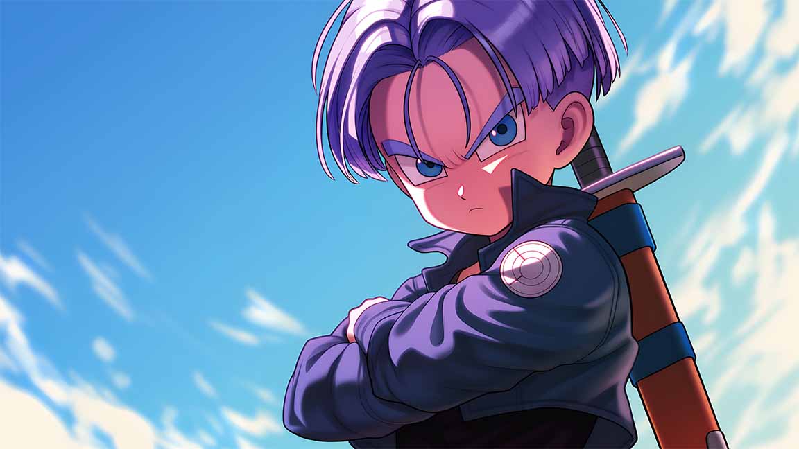 chibi trunks crossed arms desktop wallpaper cover