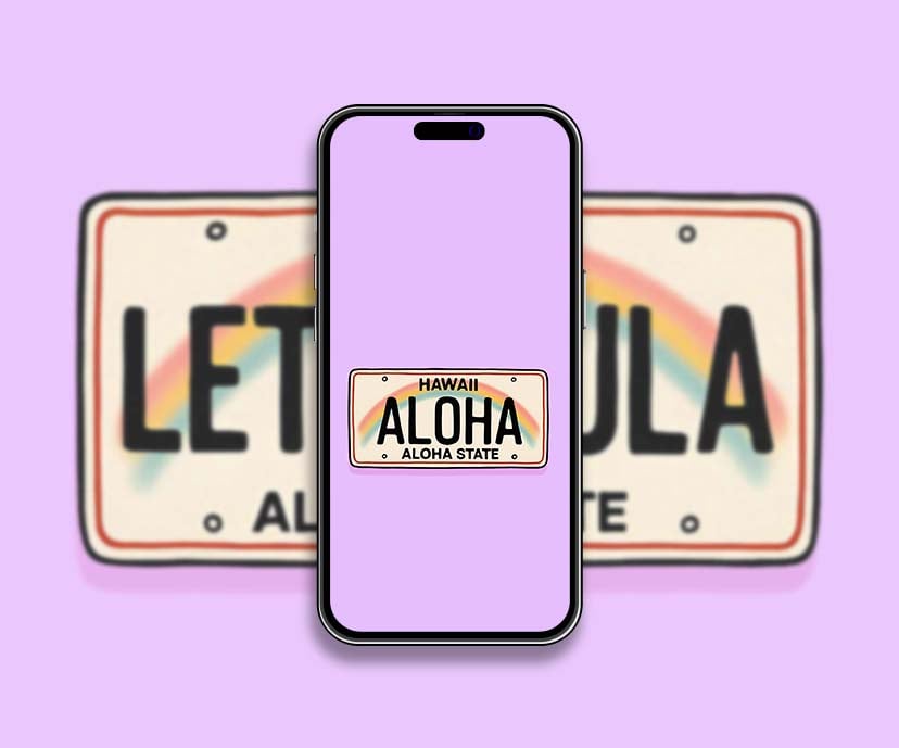 cute aloha license plate wallpapers collection