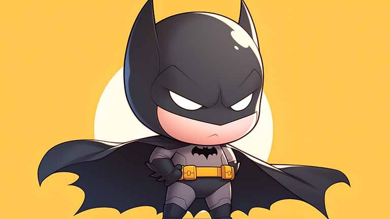 cute batman hero pose desktop wallpaper cover