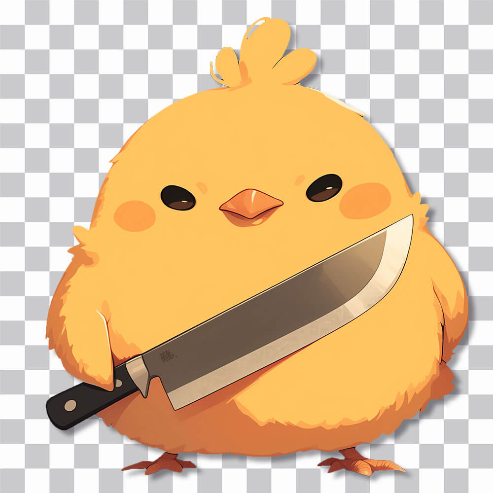 cute chicken knife menace sticker cover