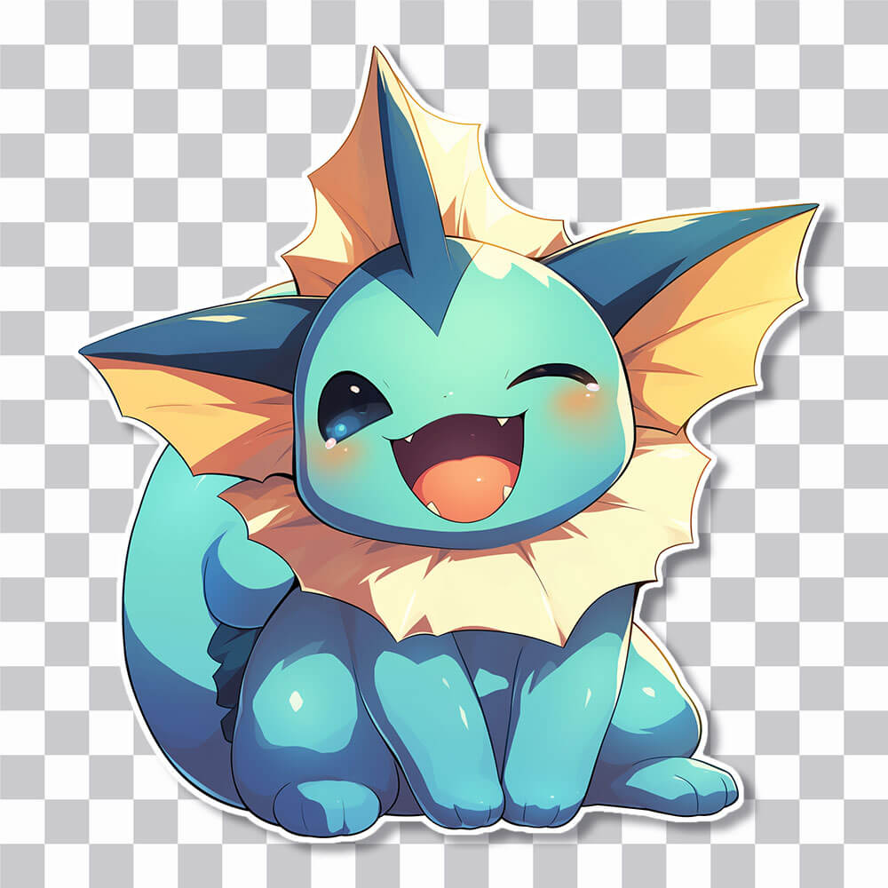 cute vaporeon smile sticker cover