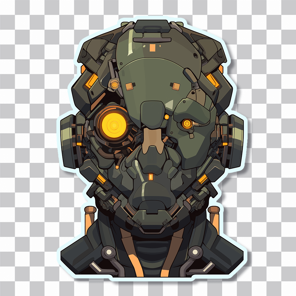 cybernetic head sticker cover
