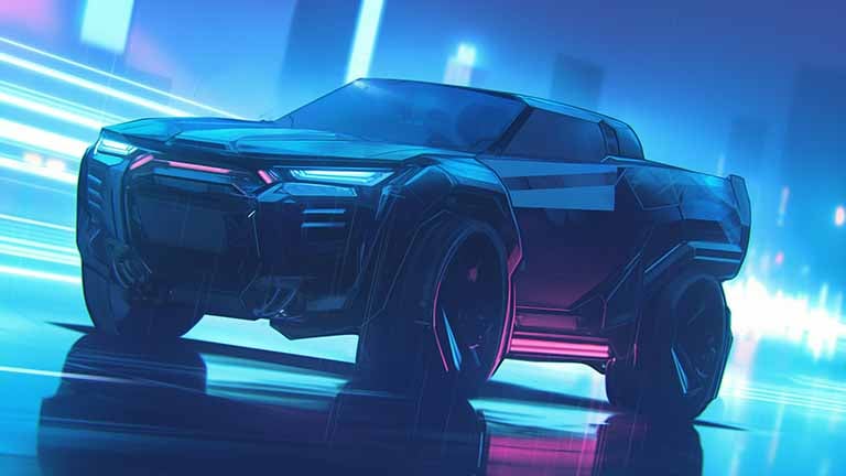 cyberpunk car glow desktop wallpaper cover