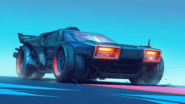 cyberpunk vehicle art desktop wallpaper cover