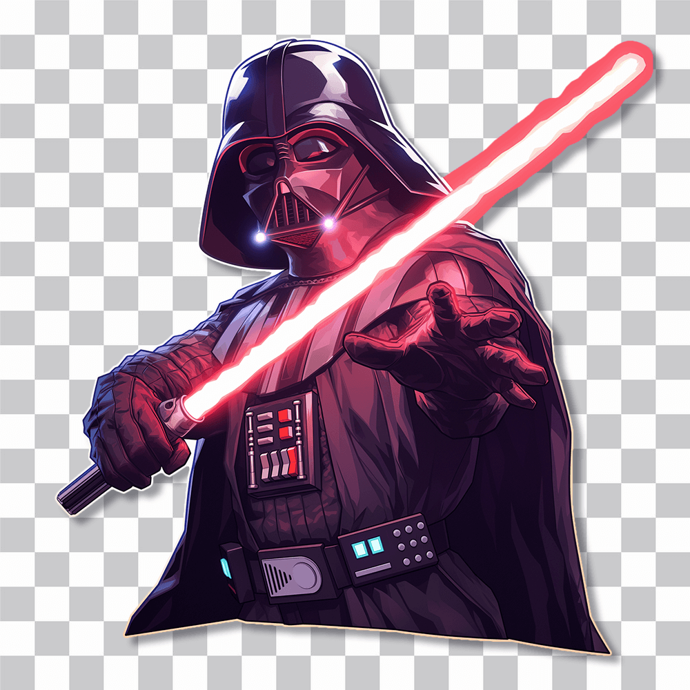 darth vader lightsaber pose sticker cover
