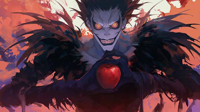 death note ryuk apple temptation desktop wallpaper cover