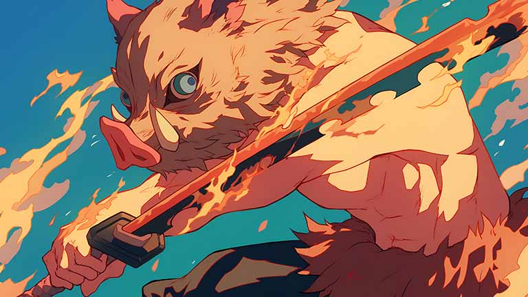 demon slayer inosuke savage strike desktop wallpaper cover
