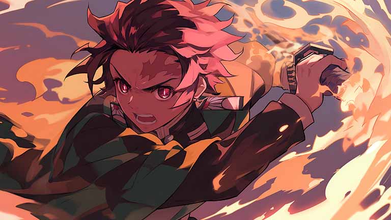 demon slayer tanjiro hinokami kagura desktop wallpaper cover