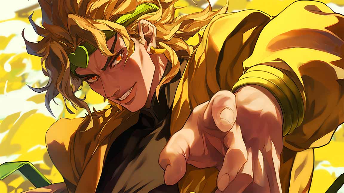 dio brando jojo yellow flare desktop wallpaper cover