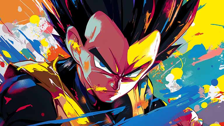 dragon ball vegeta colorful rage desktop wallpaper cover