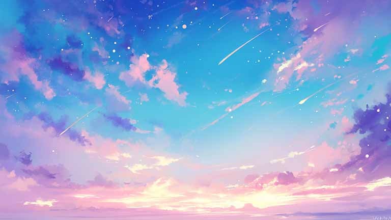 dreamy sky shooting stars desktop wallpaper cover