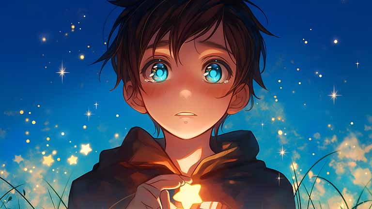 eren yeager tears glowing star desktop wallpaper cover