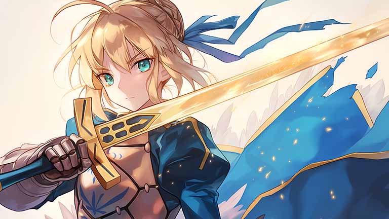 fate stay night saber excalibur power desktop wallpaper cover