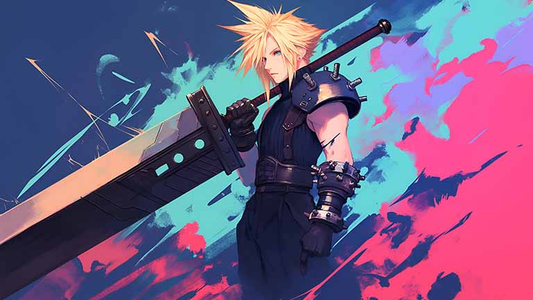 final fantasy cloud strife buster sword desktop wallpaper cover