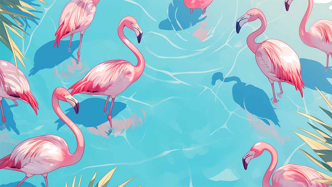 flamingo tropical water pool desktop wallpaper cover