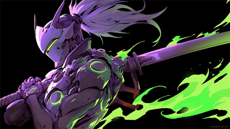 genji dragon blade glowing wallpaper cover
