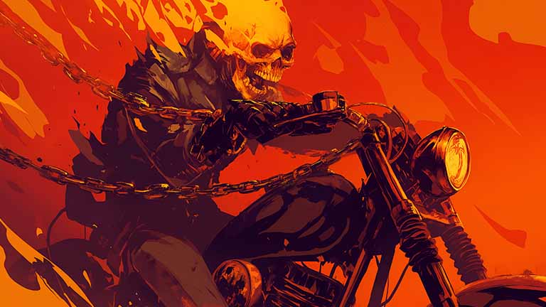 ghost rider hellfire chains desktop wallpaper cover