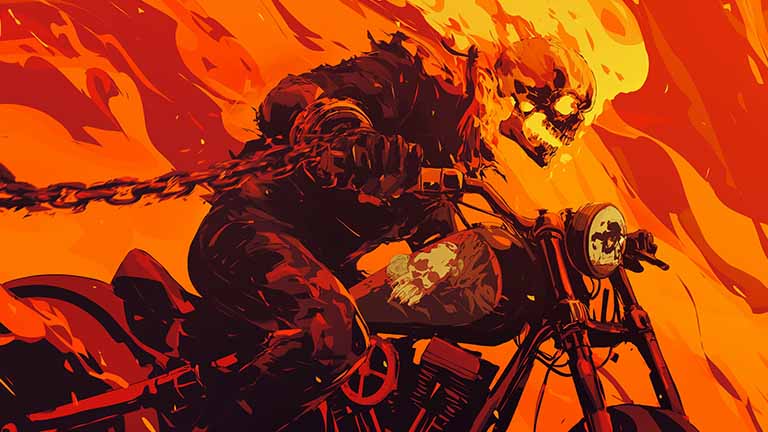 ghost rider hellfire motorcycle desktop wallpaper cover