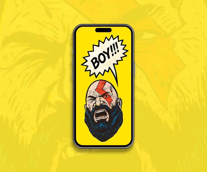 god of war kratos boy meme yellow wallpapers collection