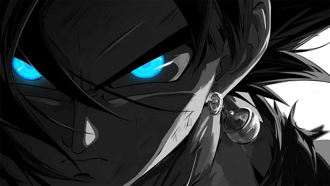 goku blue glowing eyes dark anime desktop wallpaper cover