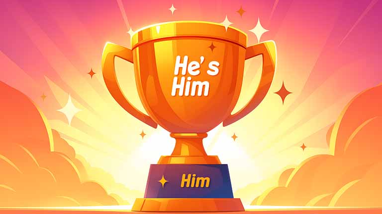 he is him golden trophy desktop wallpaper cover