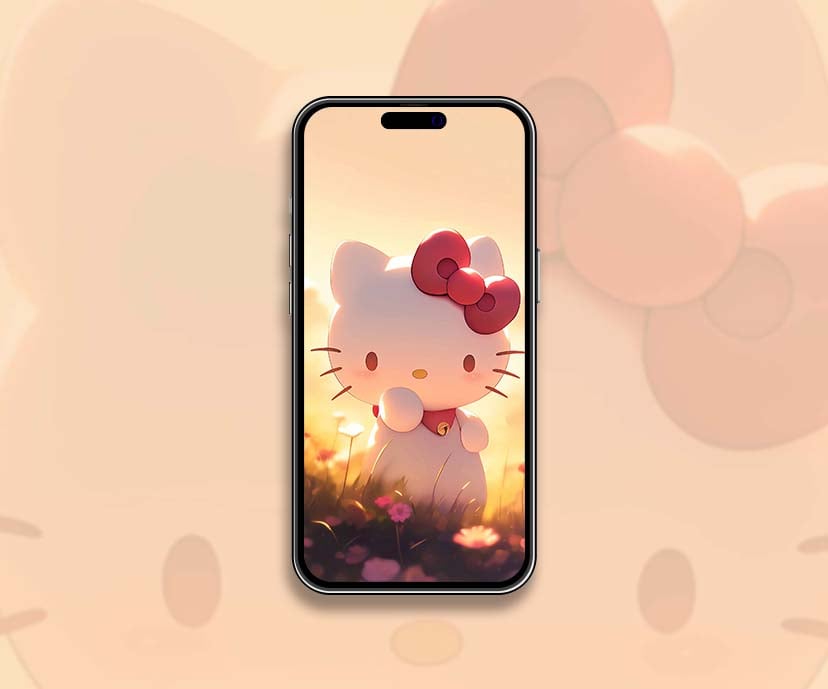 hello kitty sunset meadow cute aesthetic wallpapers collection