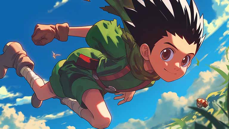 hunter x hunter gon freecss flying high desktop wallpaper cover