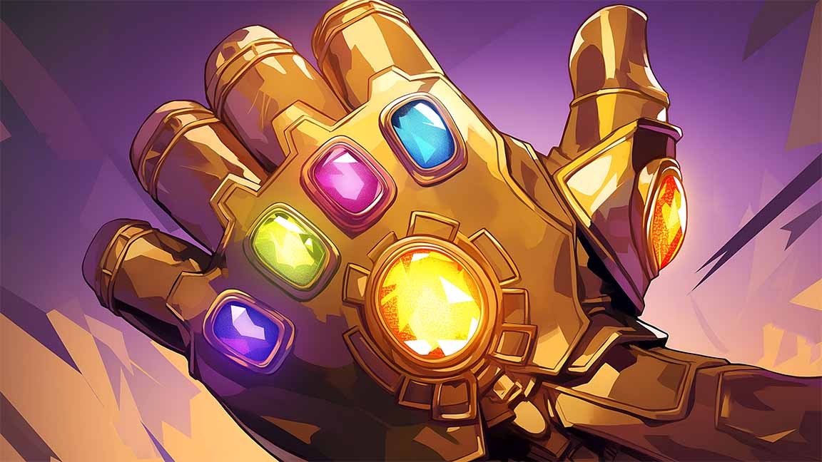 infinity gauntlet shining gems marvel desktop wallpaper cover