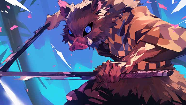 inosuke hashibira boar mask desktop wallpaper cover