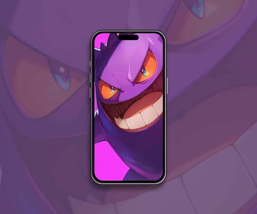 intense closeup gengar smirk pokemon wallpapers collection