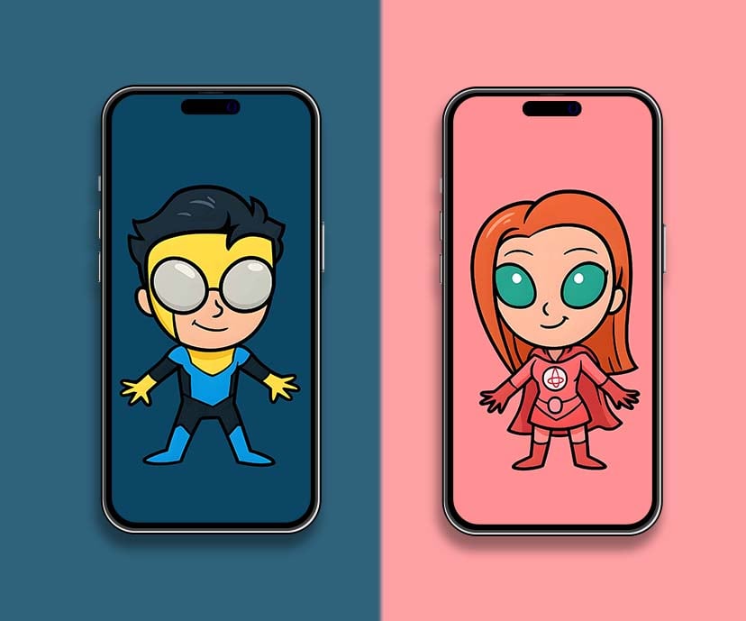 invincible & atom eve cute matching wallpapers collection