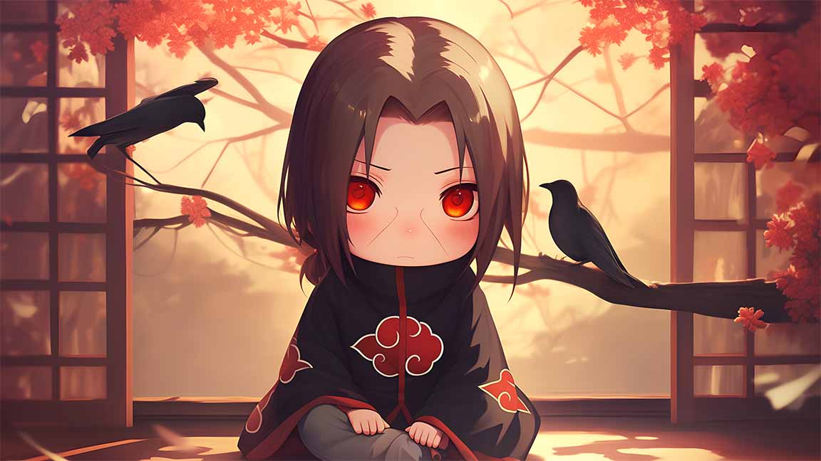 itachi uchiha chibi akatsuki anime desktop wallpaper cover