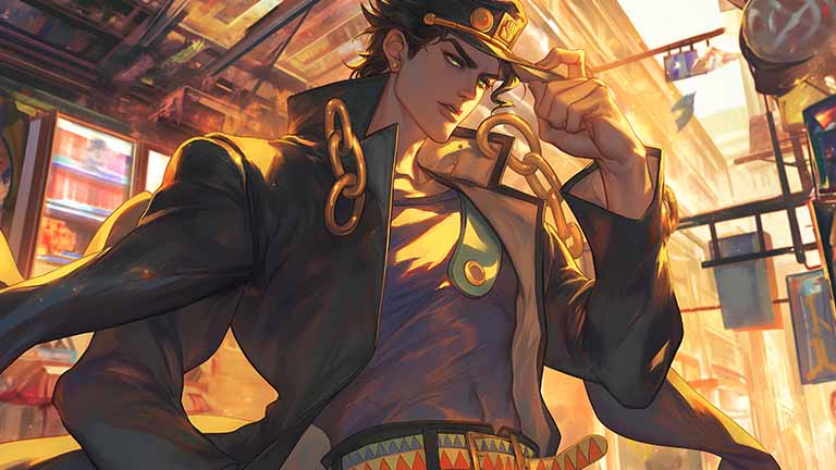 jojos bizarre adventure jotaro confident desktop wallpaper cover