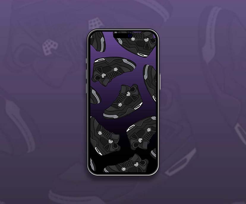 jordan 4 sneakers purple black wallpapers collection