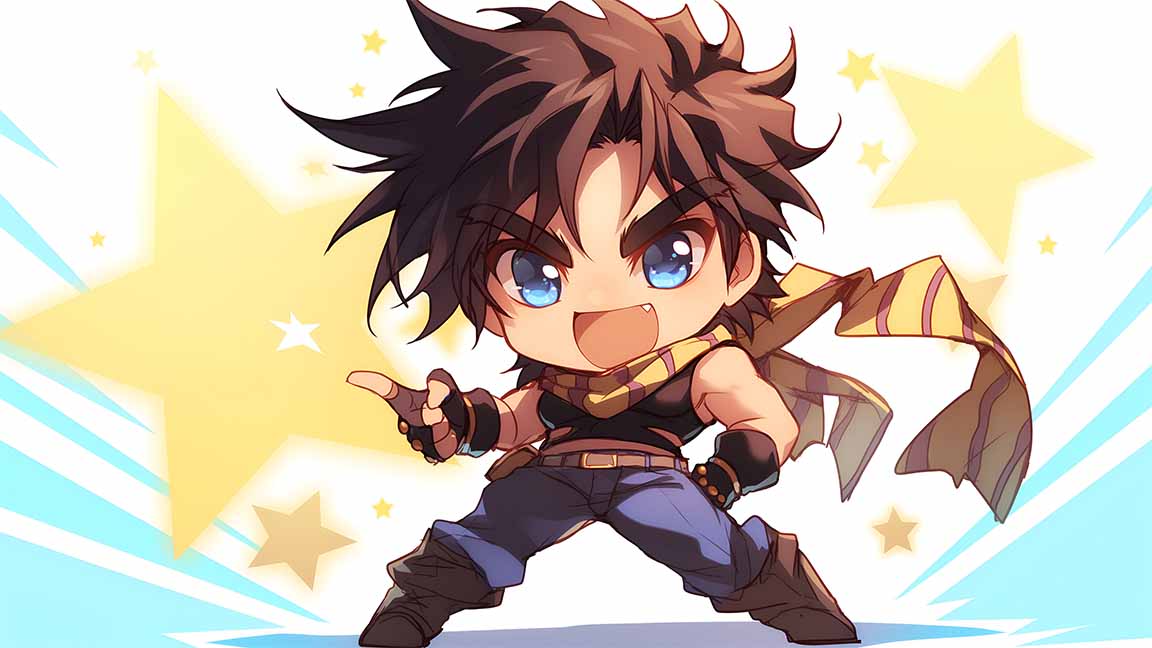 joseph joestar chibi jojos bizarre adventure desktop wallpaper cover
