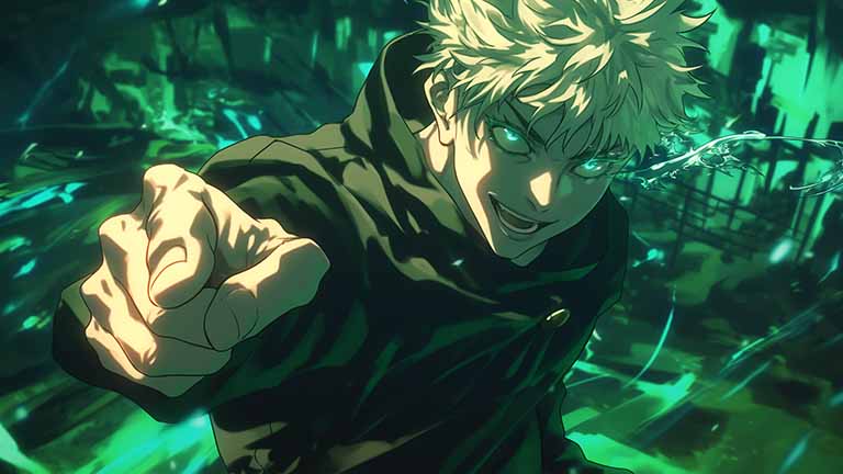 jujutsu kaisen gojo satoru divine technique desktop wallpaper cover