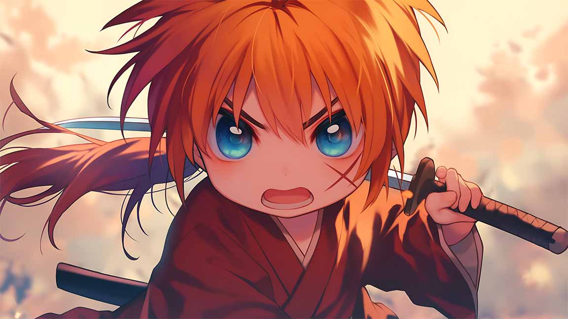 kenshin himura chibi rurouni kenshin desktop wallpaper cover