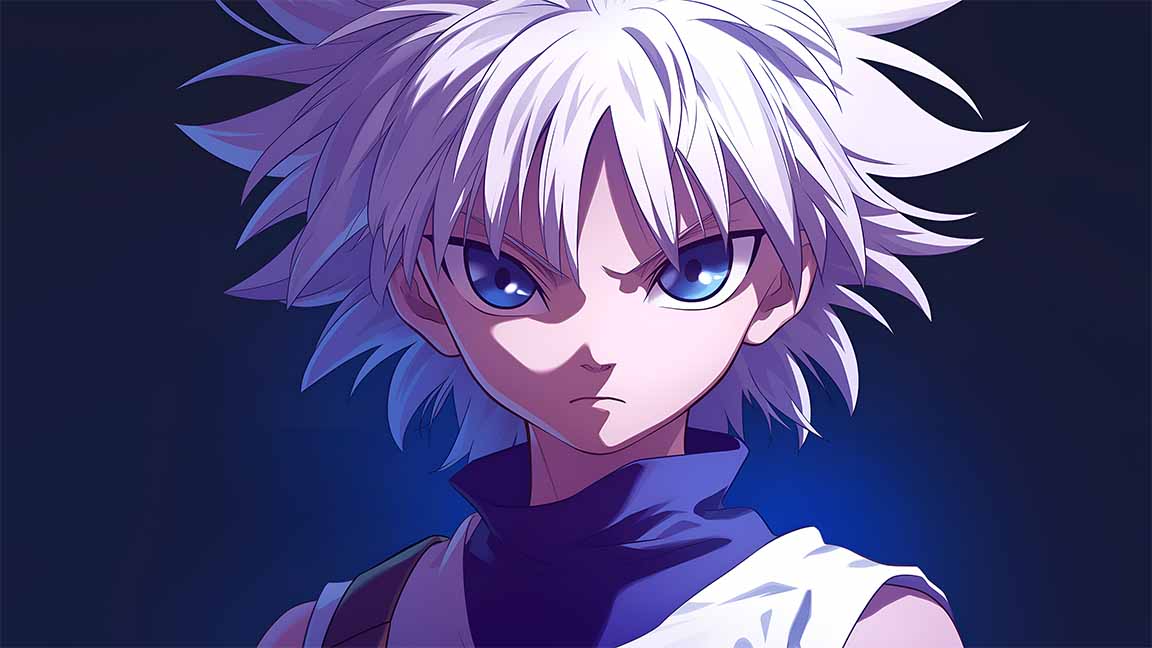 killua zoldyck blue glare shadow desktop wallpaper cover