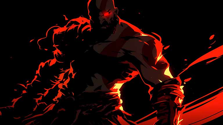 kratos red glow desktop wallpaper cover