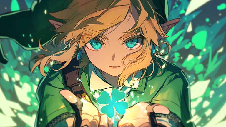 legend of zelda link clover desktop wallpaper cover