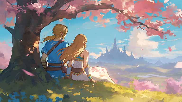 link zelda cherry blossom moment pc wallpaper cover