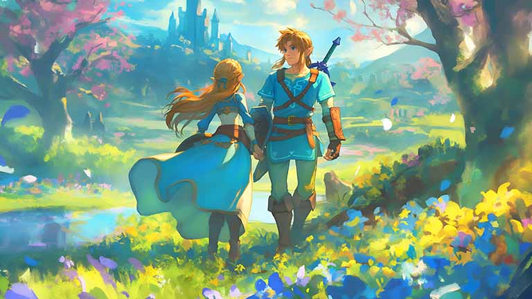 link zelda peaceful walk desktop wallpaper cover